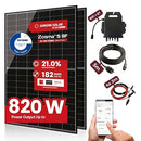 Balkonkraftwerk mit 2x410W Solarmodule der Marke Sunova Solar SS-410-54MDH, 800W Wechselrichter APsystems EZ1-M, 5m Schutzkontaktkabel, 4 x 2m DC Kabel, ohne Halterung