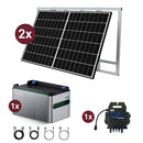 Balkonkraftwerk, mit Speicher SPS 1024Wh, mit 2x410W Solarmodule der Marke Sunova Solar SS-410-54MDH, 800W Wechselrichter APsystems EZ1-M, 10m Schutzkontaktkabel, 4 x 2m DC Kabel