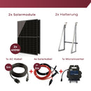 Balkonkraftwerk mit 2x410W Solarmodule der Marke Sunova Solar SS-410-54MDH, 800W Wechselrichter APsystems EZ1-M, 5m Schutzkontaktkabell, 4 x 2m DC Kabel, mit Halterung