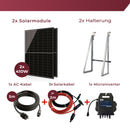 Balkonkraftwerk mit 2x410W Solarmodule der Marke Sunova Solar SS-410-54MDH, 800W Wechselrichter APsystems EZ1-M, 5m Schutzkontaktkabel, 4 x 2m DC Kabel, mit Halterung