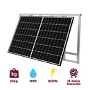 Balkonkraftwerk mit 2x410W Solarmodule der Marke Sunova Solar SS-410-54MDH, 800W Wechselrichter APsystems EZ1-M, 5m Schutzkontaktkabell, 4 x 2m DC Kabel, mit Halterung