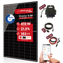 Balkonkraftwerk mit 1x410W Solarmodule der Marke Sunova Solar SS-410-54MDH, 800W Wechselrichter APsystems EZ1-M, 5m Schutzkontaktkabel, 2 x 2m DC Kabel, ohne Halterung