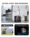 Newsmy Tragbare Powerstation 551,25 Wh Aufladen von 0-100% in 1,2 Std., Mobiler Stromspeicher mit 700 W x 2 AC-Steckdosen und USB-C PD 100 W, Solargenerator-LiMnFePO4-Akku für Camping, Heim-Backup