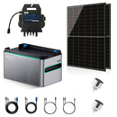 Balkonkraftwerk, mit Speicher SPS 1024 Wh, mit 2x410W Solarmodule der Marke Sunova Solar SS-410-54MDH, 800W Wechselrichter APsystems EZ1-M, 5m Schutzkontaktkabel, 4 x 2m DC Kabel und 2 x SPP 16A1 Smart Power Plug
