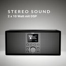 XORO DAB 700 IR - Stereo Internet Radio, DAB+/UKW, WLAN, Spotify Connect, Bluetooth, USB Mediaplayer, 2x10 Watt Stereo-Lautsprecher, Weckfunktion, Farbdisplay