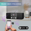 XORO HMT 620 Internetradio mit CD-Player, DAB/DAB+/FM Radio, WLAN, Bluetooth, Spotify Connect, MP3 USB Player, Netzwerkstreaming, AUX IN, 2 x 10 Watt Lautsprecher (Stereo), externe Antenne F-Anschluß