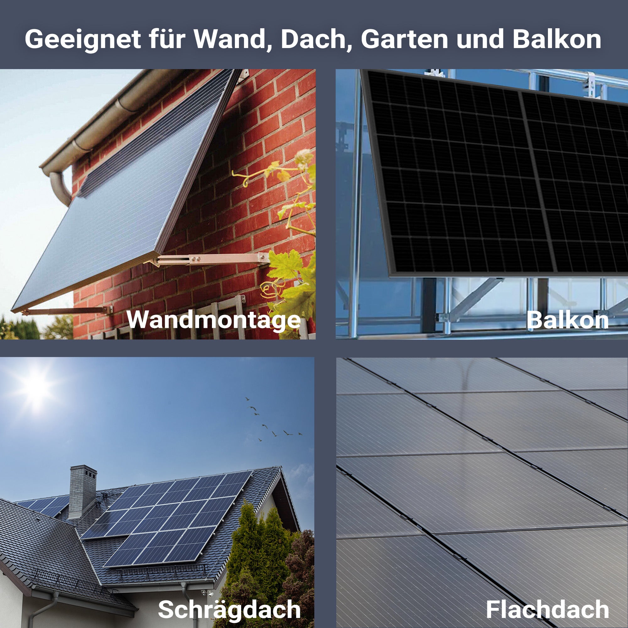 Solarpanels Geeignete Montage-Anwendungen