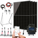 Balkonkraftwerk 1720W Komplettset mit 4 x 430W Bifalzial Module Glas-Glas der Marke Sunova Solar, Steckdose, APsystems Wechselrichter, 5 Meter Schutzkontakt-, 4 x 2 Meter DC-Kabel, 2 x Adapter Paar Y-Type 1 auf 2