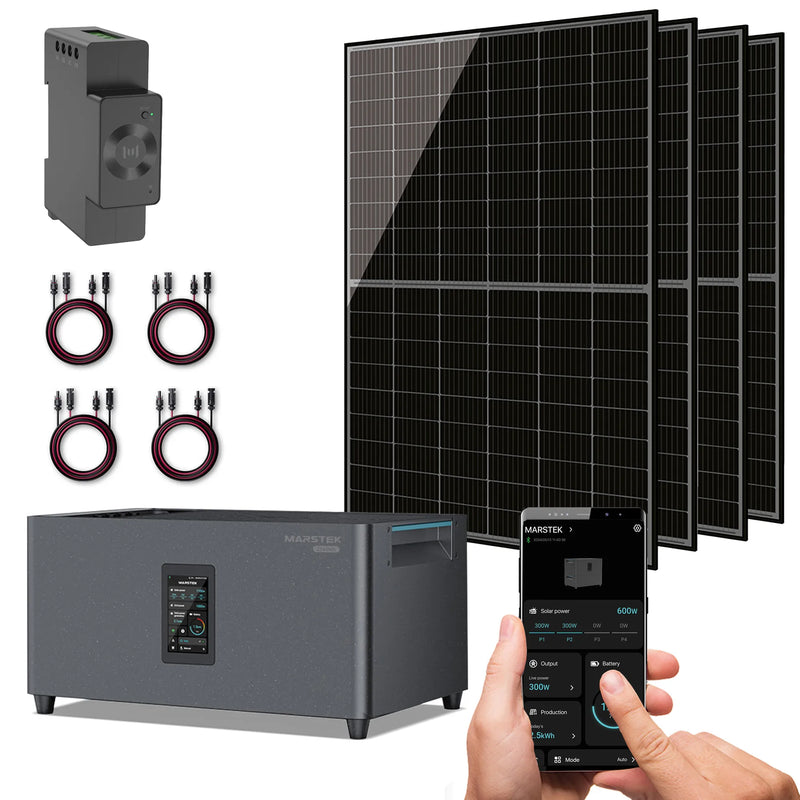 Balkonkraftwerk 1720W 4x 430W Bifazial mit Marstek Jupiter C Plus + CT002 Smart Meter