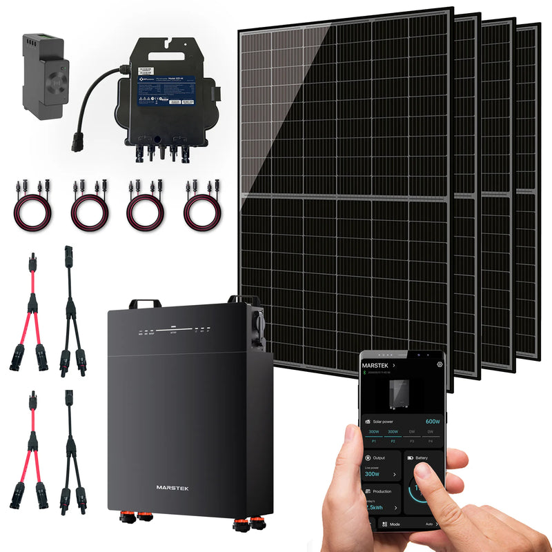 Balkonkraftwerk 1720W Bifazial und Marstek Venus E 2.0 + CT002 Smart Meter, APsystems 800W Wechselrichter