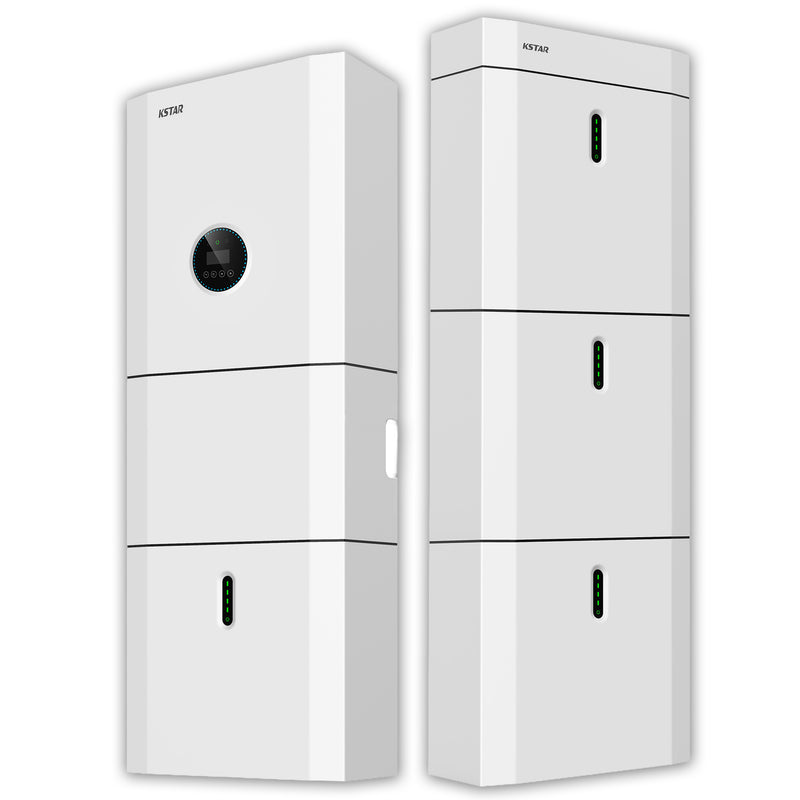 KSTAR - PV-Komplett Set 20,64kWp mit 48 Solarmodule von Sunova, Glas/Glas TopCon, N-Typ, dem KSTAR-Wechselrichter E10KT und 4 Batteriespeichermodulen mit 18,4 kWh Speicher