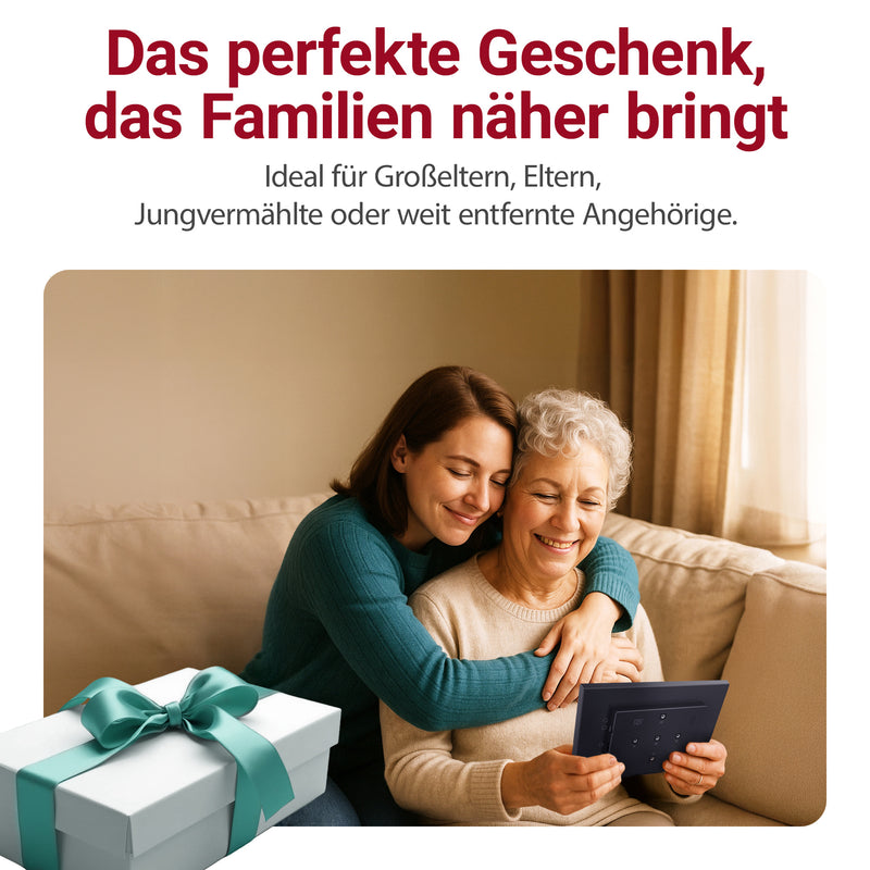 XORO CPF 10CF – 10,1" Digitaler WLAN Bilderrahmen, Schwarz, 1280x800 HD IPS Touchscreen, 16GB Speicher, Auto-Rotation & Sofort-Foto-/Video-Sharing