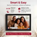 XORO CPF 10CF – 10,1" Digitaler WLAN Bilderrahmen, Schwarz, 1280x800 HD IPS Touchscreen, 16GB Speicher, Auto-Rotation & Sofort-Foto-/Video-Sharing