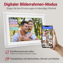 Digitaler Bilderrahmen mit Familienfotos – Smart Display zeigt Fotos, Nachrichten und Uhrzeit