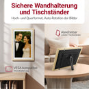 XORO CPF 10PF – 10,1" Digitaler WLAN Bilderrahmen in Buchenholz, 1920x1080 HD IPS Touchscreen, 32GB Speicher, Auto-Rotation & Sofort-Foto-/Video-Sharing