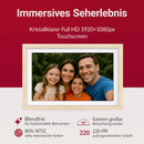 XORO CPF 11PF – 11" Digitaler WLAN Bilderrahmen in Buchenholz, 1920x1080 HD IPS Touchscreen, 32GB Speicher, Auto-Rotation & Sofort-Foto-/Video-Sharing