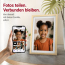 XORO CPF 11PF – 11" Digitaler WLAN Bilderrahmen in Buchenholz, 1920x1080 HD IPS Touchscreen, 32GB Speicher, Auto-Rotation & Sofort-Foto-/Video-Sharing