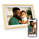 XORO CPF 11PF – 11" Digitaler WLAN Bilderrahmen in Buchenholz, 1920x1080 HD IPS Touchscreen, 32GB Speicher, Auto-Rotation & Sofort-Foto-/Video-Sharing
