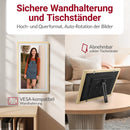 XORO CPF 14PF - 14" Digitaler WLAN Bilderrahmen in Buchenholz, 1920x1080 HD IPS Touchscreen, 32GB Speicher, Auto-Rotation & Sofort-Foto-/Video-Sharing