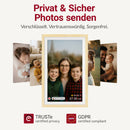 XORO CPF 14PF - 14" Digitaler WLAN Bilderrahmen in Buchenholz, 1920x1080 HD IPS Touchscreen, 32GB Speicher, Auto-Rotation & Sofort-Foto-/Video-Sharing