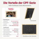 XORO CPF 14PF - 14" Digitaler WLAN Bilderrahmen in Buchenholz, 1920x1080 HD IPS Touchscreen, 32GB Speicher, Auto-Rotation & Sofort-Foto-/Video-Sharing