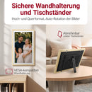 XORO CPF 15PF - 15" Digitaler WLAN Bilderrahmen in Buchenholz, 1920x1080 HD IPS Touchscreen, 32GB Speicher, Auto-Rotation & Sofort-Foto-/Video-Sharing