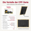 XORO CPF 15PF - 15" Digitaler WLAN Bilderrahmen in Buchenholz, 1920x1080 HD IPS Touchscreen, 32GB Speicher, Auto-Rotation & Sofort-Foto-/Video-Sharing