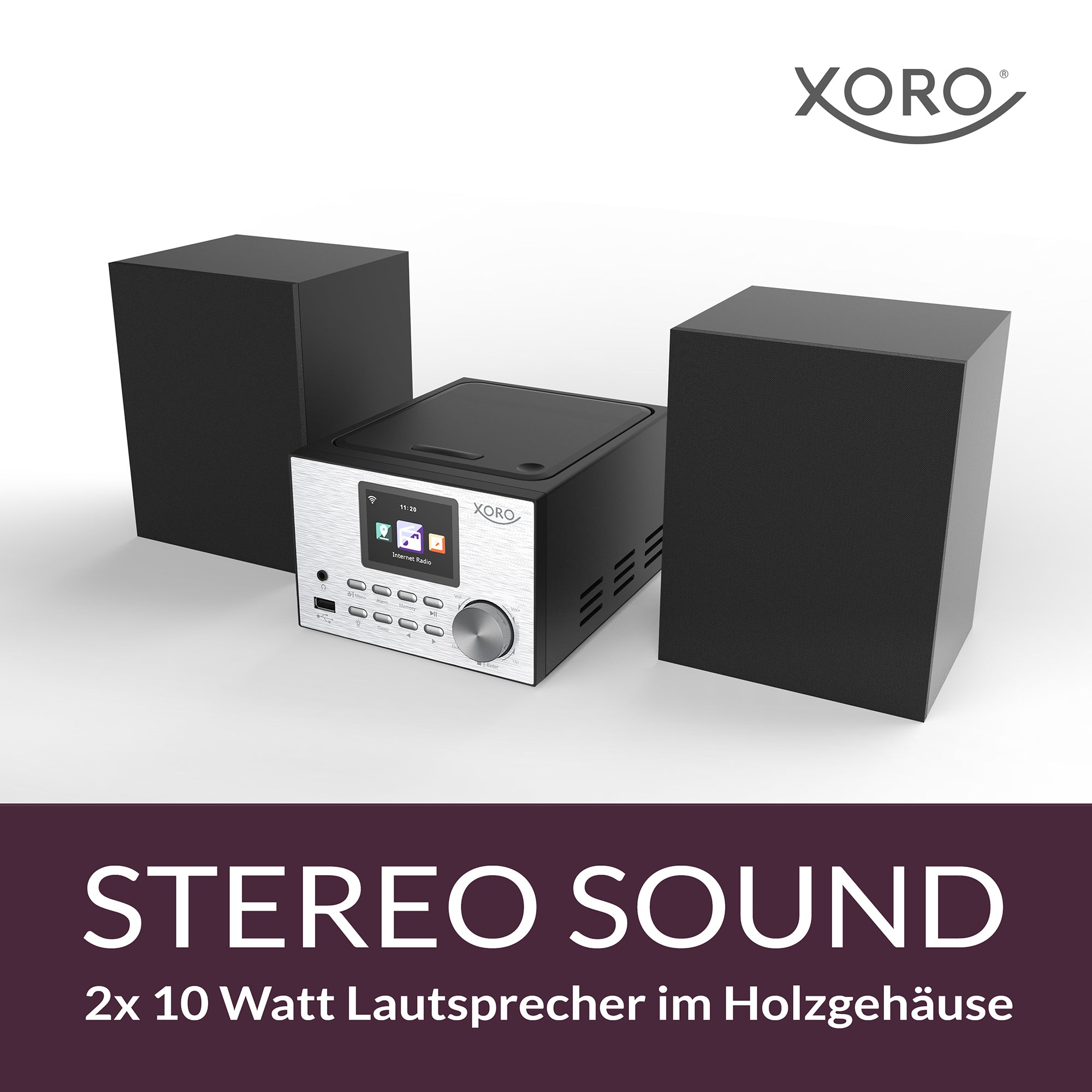 XORO HMT 500 PRO V2 - Mikro Stereoanlage (Internet-/DAB+/UKW-Radio, CD Player, Bluetooth, USB Mediaplayer, 2.4