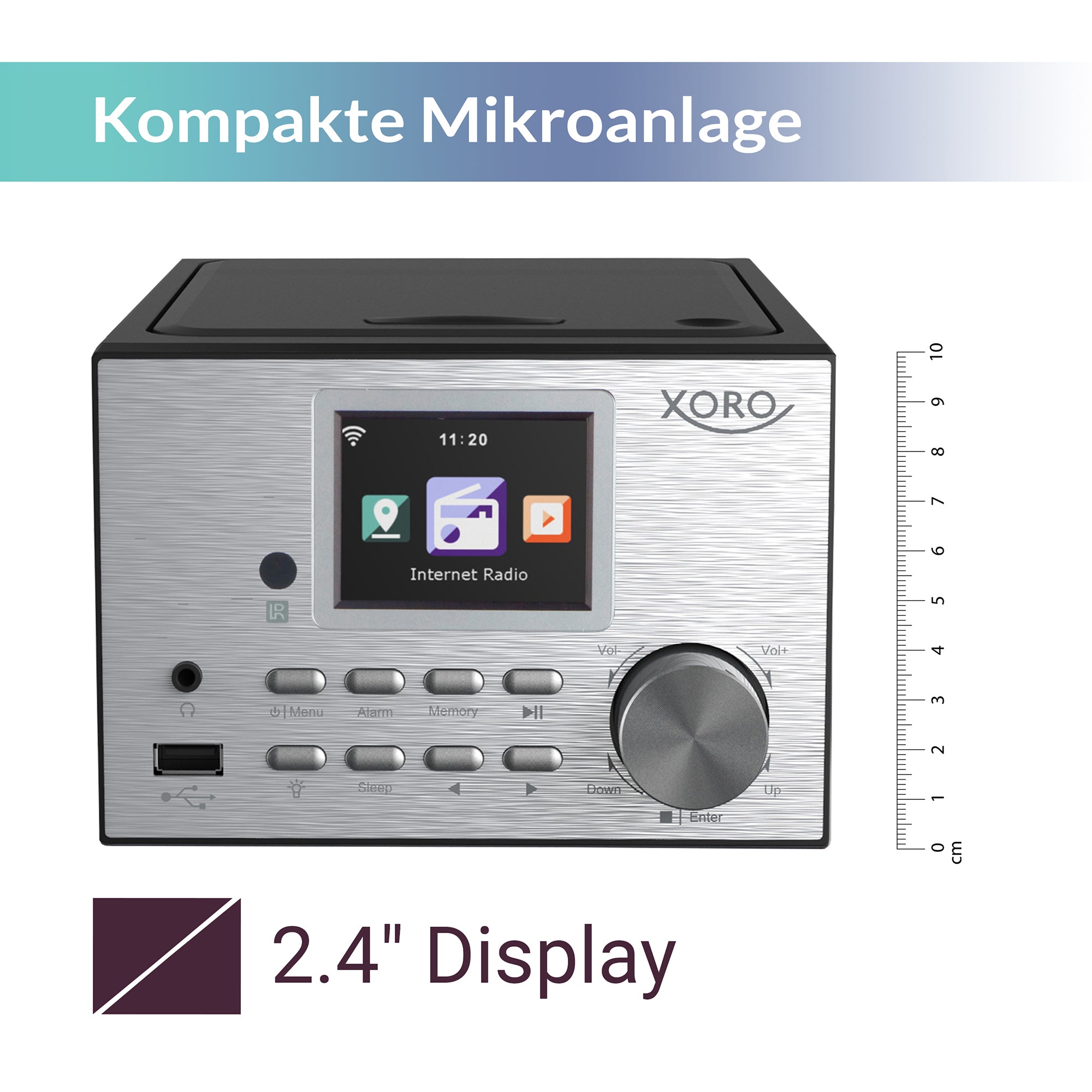 XORO HMT 500 PRO V2 - Mikro Stereoanlage (Internet-/DAB+/UKW-Radio, CD Player, Bluetooth, USB Mediaplayer, 2.4