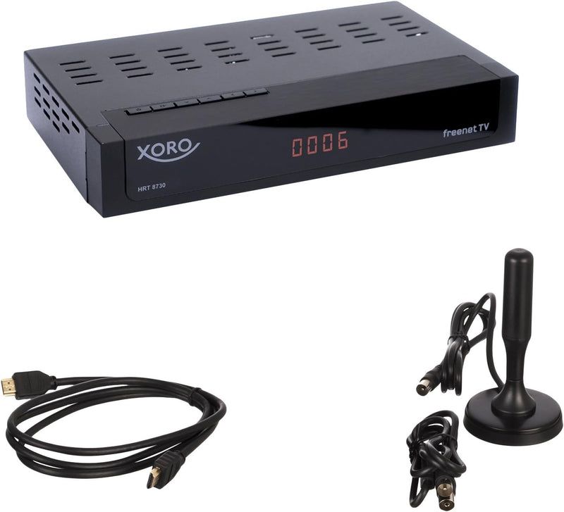 XORO HRT 8730 DVB-T2 HD Receiver im Set – inklusive 6 Monate Freenet TV und Zubehör