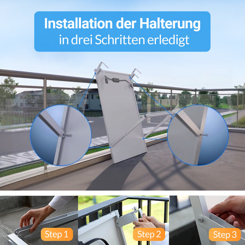 SUNSHARE Universelle Balkonhalterung für Ray Lite Module - wetterfest, leichte und schnelle Installation