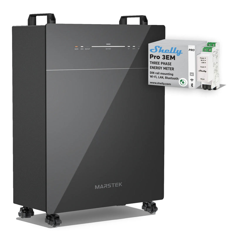 MARSTEK Venus E 5,12 kWh AC-gekoppelter Solarstromspeicher Set mit Shelly Pro 3EM 120A, mit App-Steuerung, Erweiterbar, Notstromfunktion & bis zu 10 Jahren Garantie