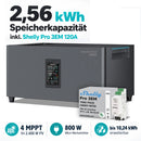 MARSTEK - 2,56 kWh Speicher Set mit Shelly Pro 3EM 120A für Balkonkraftwerke mit bis zu 10 Jahren Garantie, All-in-One mit 2400 W PV-Eingang, 4 MPPT, Plug & Play