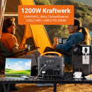 NEWSMY - 1102.5Wh Tragbare Powerstation LiMnFePO4 mit 230V/1200W (Spitze 2400W) Reine Sinuswelle Steckdose, 1,2 Stunden Schnellladung, PD100W-Ausgang Mobile Stromspeicher (Tragbare Powerstation 1200W)