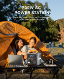 Newsmy Tragbares Powerstation 551,25 Wh Aufladen von 0-100% in 1,2 Std., Mobiler Stromspeicher mit 700 W x 2 AC-Steckdosen und USB-C PD 100 W, Solargenerator-LiMnFePO4-Akku für Camping, Heim-Backup