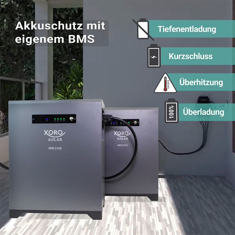 XORO SOLAR SPB 215X: 2016 Wh LiFePO₄ Erweiterungsakku für SPS 2155 Solarstromspeicher