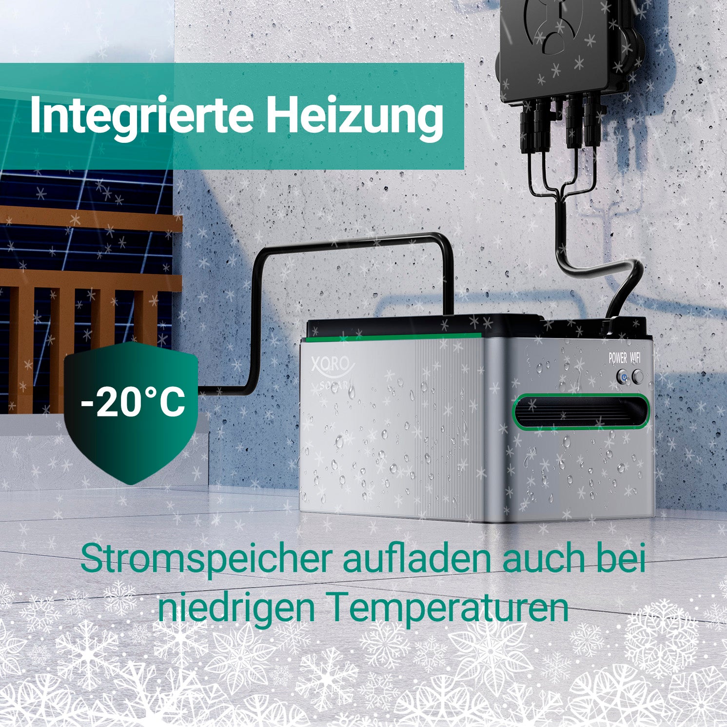 XORO SOLAR - Balkonkraftwerkspeicher SPS 1124 mit WLAN, MPP-Tracker und modulare Erweiterbarkeit, 1024-5120 Wh Kapazität, App-Steuerung, für Innen- und Außenbereich (IP65), 2x SPP 16A1 Power Plug