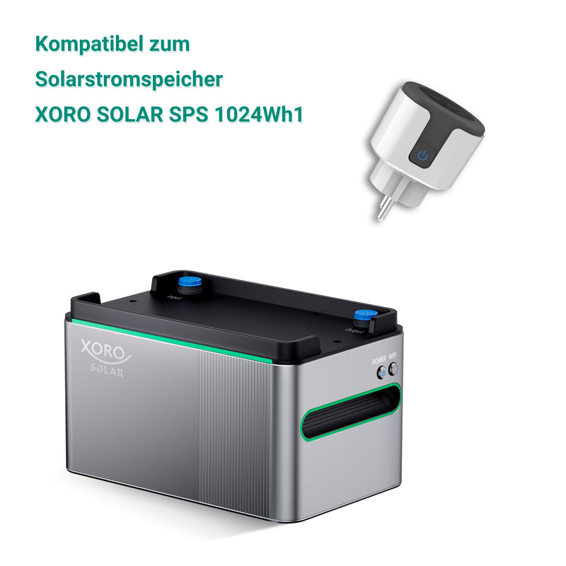 Balkonkraftwerk, mit Speicher SPS 1024 Wh, mit 2x410W Solarmodule der Marke Sunova Solar SS-410-54MDH, 800W Wechselrichter APsystems EZ1-M, 5m Schutzkontaktkabel, 4 x 2m DC Kabel und 2 x SPP 16A1 Smart Power Plug