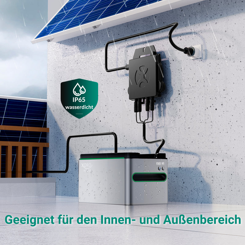 XORO SOLAR SPS 1124 erweiterbarer Balkonkraftwerkspeicher mit 1024 Wh LiFePO4 Akku, Dual MPPT 1200W Eingang, 800W Ausgang, für den Innen- und Außenbereich IP65, Plug & Play