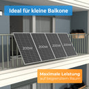 SUNSHARE Ray Lite Solarmodule platzsparend am kleinen Balkon montiert