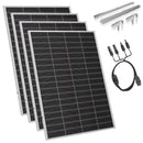 SUNSHARE Ray Lite 800 W Solarmodul-Set mit vier 200 W Modulen, Halterungen und MC4-Adapterkabel