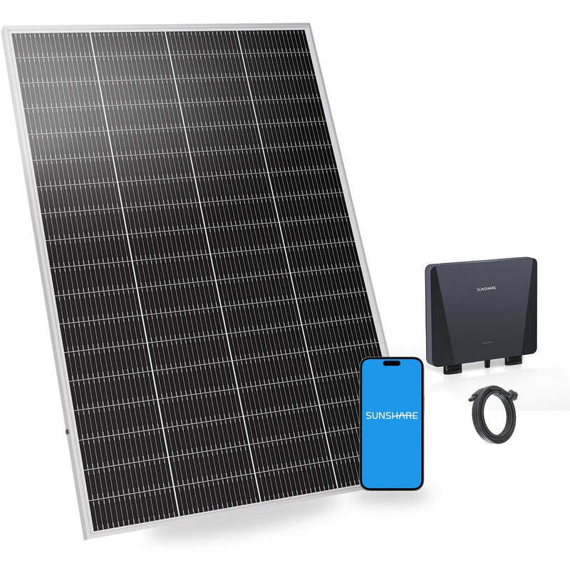 SUNSHARE 200 W Ray Lite Module Balkonkraftwerk BASIC Set mit Smart Mikro-Wechselrichter