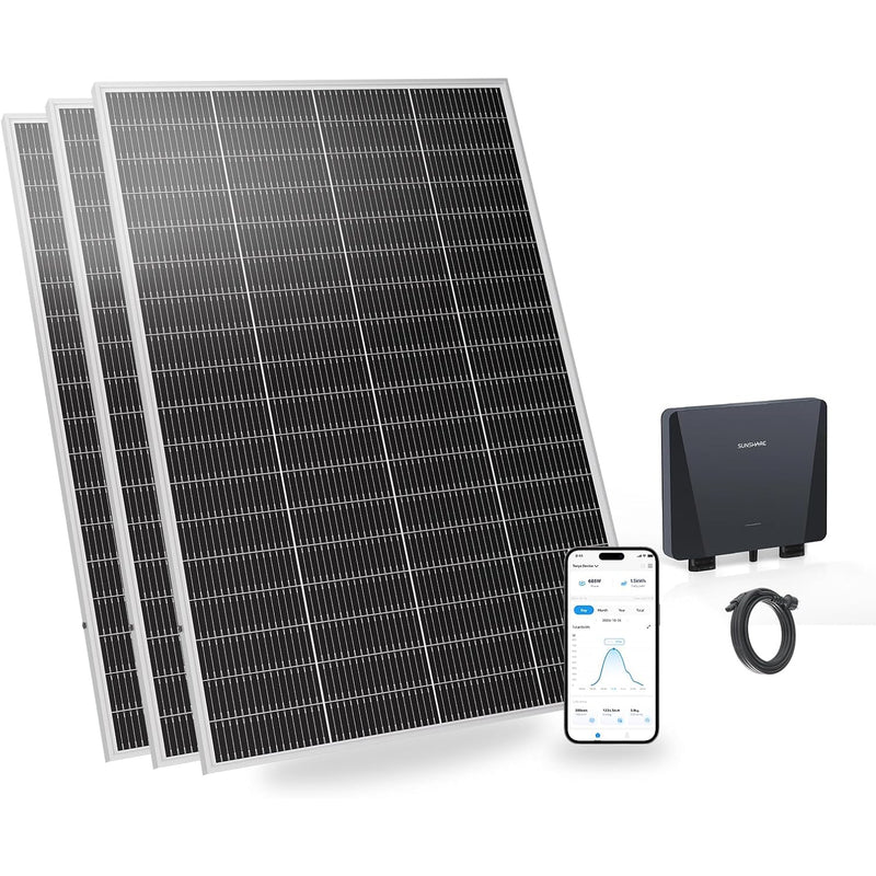 SUNSHARE 600 W Ray Lite Module Balkonkraftwerk BASIC Set mit Smart Mikro-Wechselrichter