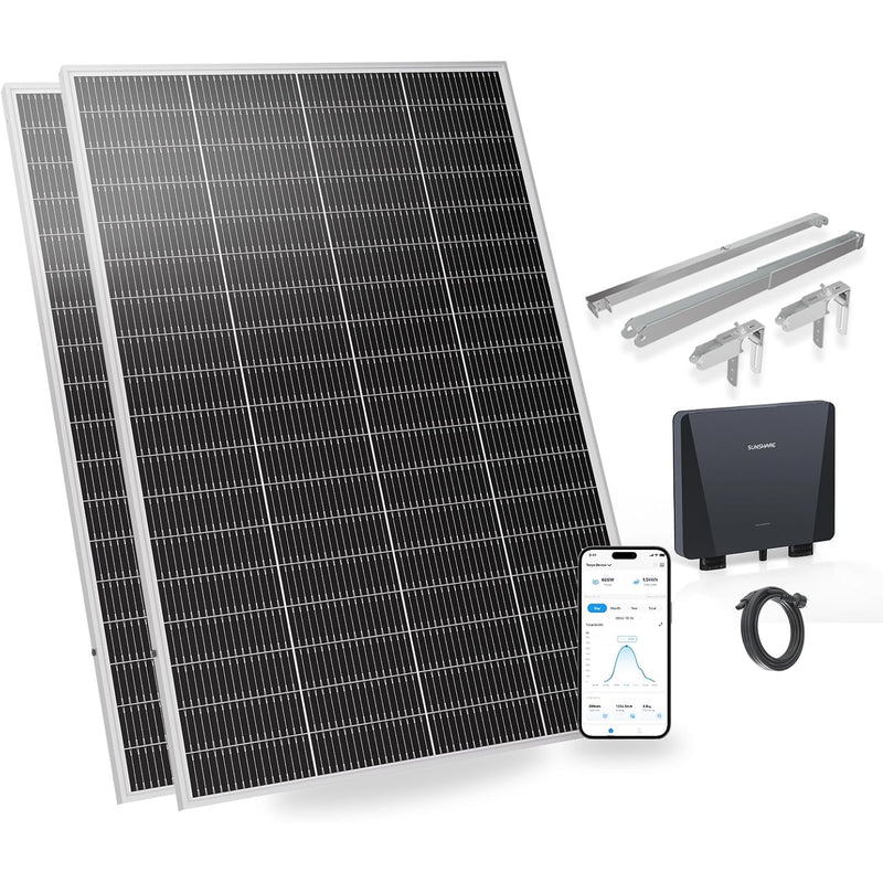 SUNSHARE 400 W Ray Lite Module Balkonkraftwerk Set mit Smart Mikro-Wechselrichter und Halterung