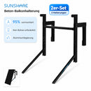 SUNSHARE Beton-Balkonhalterung 2er-Set für Ray 200 W Module – Bohrungsfreie Montage an Balkonen mit Betonbrüstung