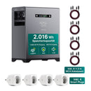 XORO SOLAR SPS 2155 Balkonkraftwerkspeicher – Update Oktober 2025, 2 kWh LiFePO4 Akku, Dual MPPT 2x800W Eingang, 800W Ausgang für den Innen- und Außenbereich IP65, Plug & Play Solarspeicher & 4x 16A2 Smart Power Plugs