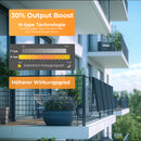 SUNSHARE Ray Balkonkraftwerk 600/800 W mit Universalhalterung für Glas-, Metall- & Standardgeländer, 800 W Wechselrichter, App-Steuerung & bohrfreier Balkonmontage