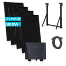SUNSHARE Ray Balkonkraftwerk 600/800 W mit Universalhalterung für Glas-, Metall- & Standardgeländer, 800 W Wechselrichter, App-Steuerung & bohrfreier Balkonmontage
