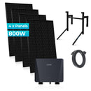 SUNSHARE Ray Balkonkraftwerk 800 Wp Komplettset mit 4 Solarmodulen, Mikro-Wechselrichter, Betonhalterung und Anschlusskabel