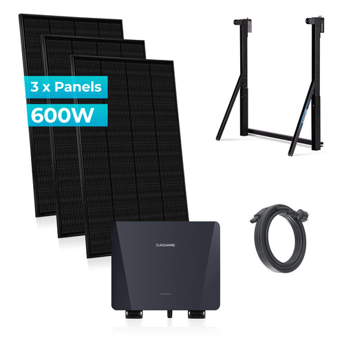 SKUs: STL100122 / STL100123 - SUNSHARE Ray 600 W / 800 W BKW Balkonkraftwerk Sets mit Universalhalterung